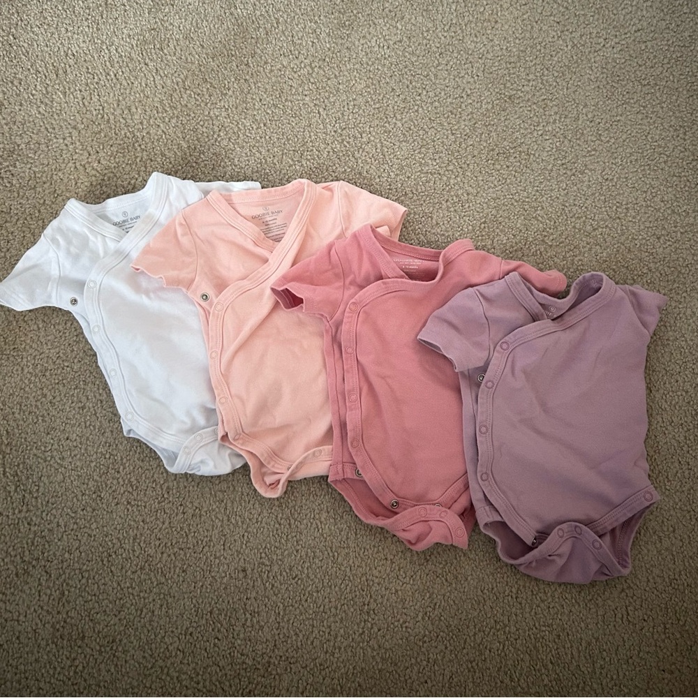 Baby Onesie Set - White, Pink, Purple